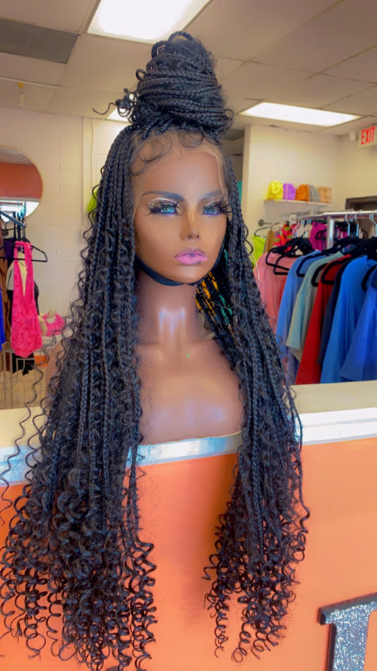 36” Boho Box Braid Full Lace Wig